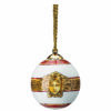 Sfera decorativa Versace Medusa Amplified Golden Coin in porcellana pregiata, con dettagli dorati e iconica testa di Medusa, simbolo di lusso e eleganza.