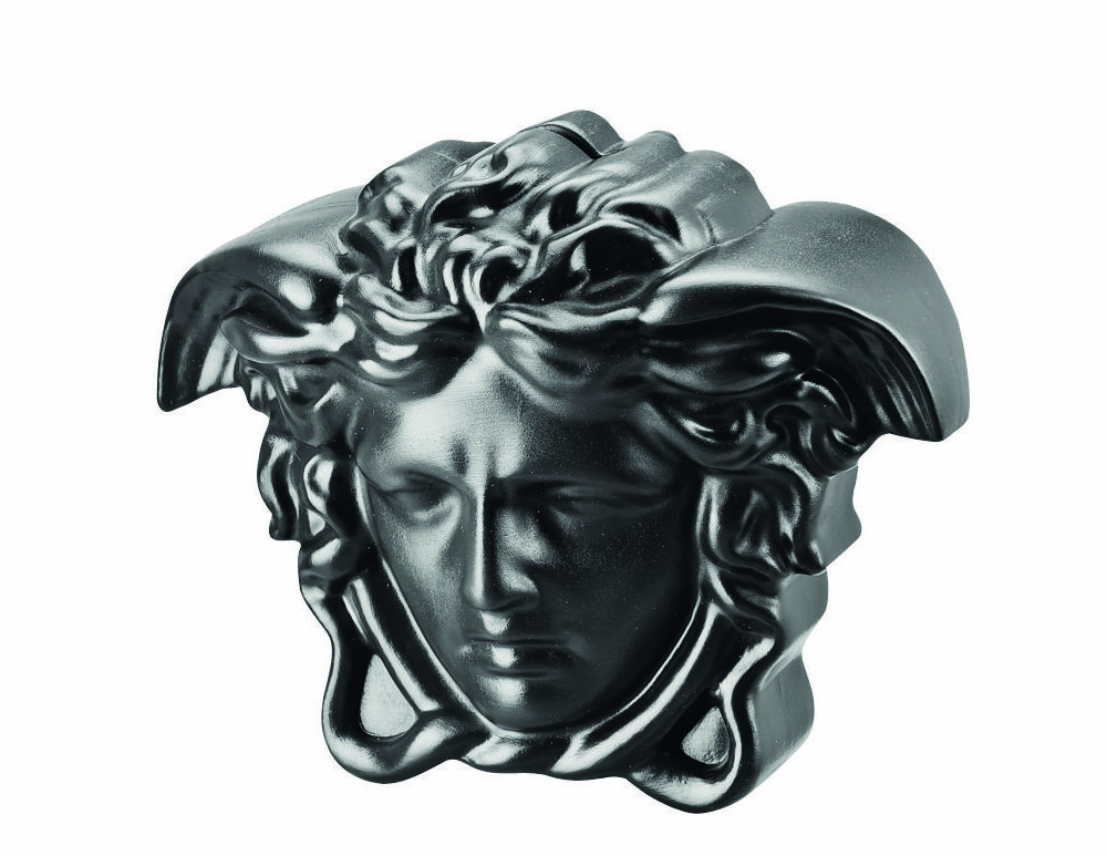 Salvadanaio Versace Break the Bank Nero: lusso e design esclusivo in ceramica nera effetto Matt. Elegante e sofisticato, perfetto per ogni ambiente.