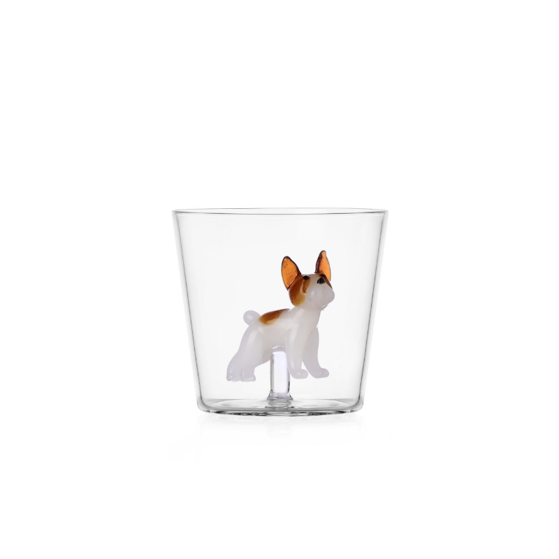 Il Tumbler Acqua Ichendorf Dog unisce design e passione per i cani con una scultura in vetro soffiato. Elegante, resistente e perfetto per ogni tavola.