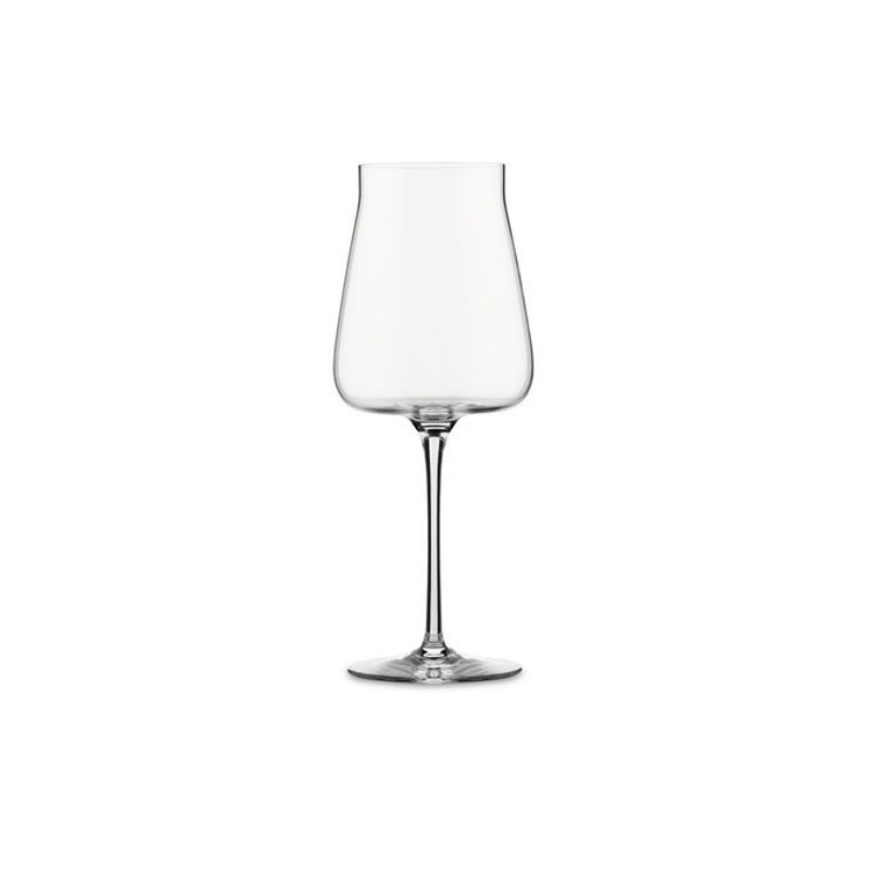 Il calice da vino bianco Eugenia di Alessi esalta aromi e freschezza con design elegante, vetro cristallino e una forma studiata per degustazioni perfette.