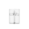 Porta tea light Iris trasparente di Ichendorf, un design raffinato in vetro che crea giochi di luce delicati, donando eleganza e calore a ogni ambiente.