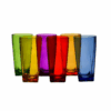 Bicchieri colorati Long Drink in plastica resistente SAN, infrangibili e lavabili in lavastoviglie. Set 6 pezzi ideale per uso quotidiano e feste.
