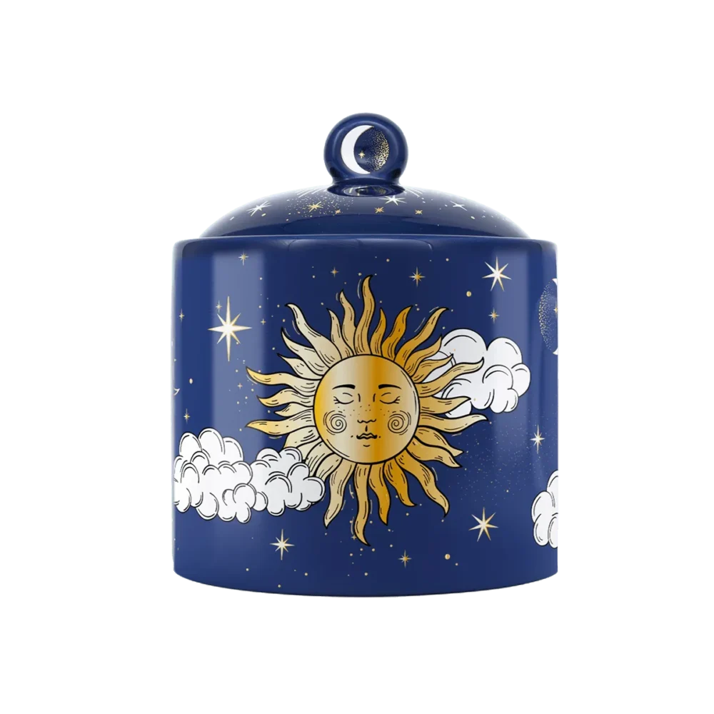 Zuccheriera Bialetti “Cielo Stellato”: porcellana blu notte con stelle dorate, elegante e funzionale per arricchire la pausa caffè.